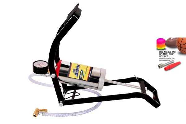 Iron_Lands_Air_Storm_Chrome_High_Pressure_Foot_Air_Pump_For_Car_Bike_Scooter_Sports_Ball_Bicycles_And_Inflatable_Furniture_Toys