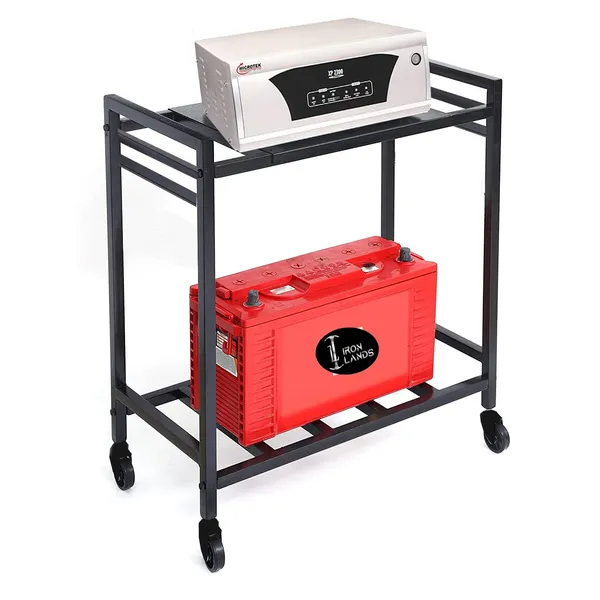 Iron_Lands_2_Tier_Ups_Stand_For_Home_And_Office_Metal_Inverter_Trolley_With_Wheels_Battery_Stand_Trolley_Inverter_Cabinet_With_Shelf
