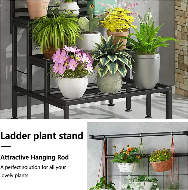Iron_Lands_Solid_3_Tier_Hanging_Plant_Stand_Planter_Shelves_Flower_Pot_Organizer_Rack_Multiple_Flower_Pot_Display_Holder_Shelf_Indoor_Outdoor_Planter_Shelving_Unit_With_Grid_Panel