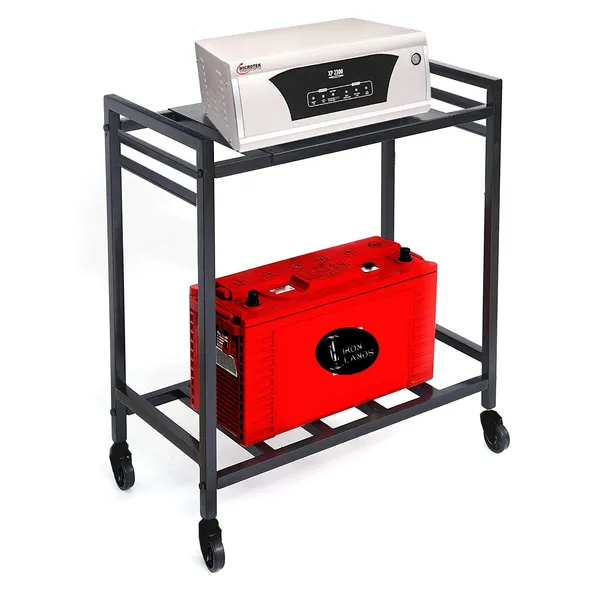 Iron_Lands_2_Tier_Inverter_Stand_With_Wheels_Heavy_Metal_Trolley_Ups_Cpu_Stand_With_Wheels_For_Home_And_Office_Cabinet_With_Shelf