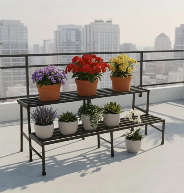 Iron_Lands_Oak_37_2_Step_3_Feet_Spectacular_Heavy_Duty_Metal_Stand_Plant_Stands_Display_Rack_For_Indoor_Outdoor_Use_Perfect_For_Your_Home_And_Garden_Decor_94_Cm_Long_Black