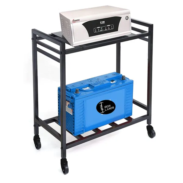Iron_Lands_2_Tier_Inverter_Stand_With_Wheels_Heavy_Metal_Trolley_Battery_Ups_Cpu_Stand_With_Wheels_For_Home_And_Office_Cabinet_With_Shelf