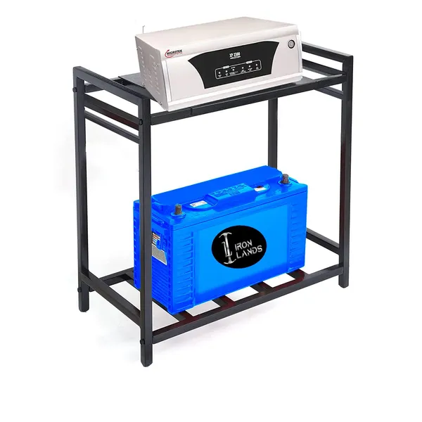 Iron_Lands_2_Tier_Inverter_Stand_Metal_Trolley_Battery_Ups_Cpu_Stand_Cabinet_With_Shelf_For_Home_And_Office