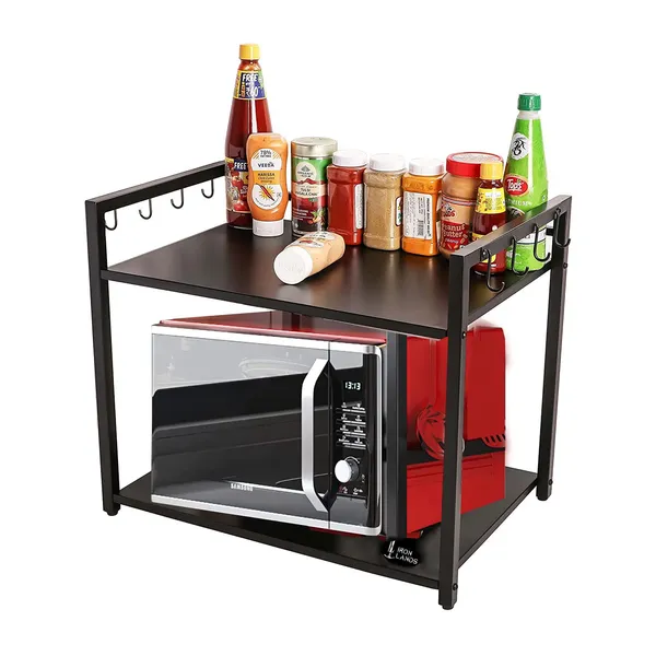 Iron_Lands_Metal_Countertop_2_Tier_Microwave_Oven_Rack_Organizer_Multipurpose_With_Hooks_Counter_Top_Storage_Organizer_Dish_Rack_For_Kitchen_Cabinet