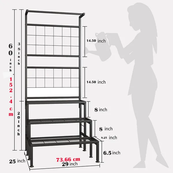 Iron_Lands_Metal_3_Tier_Hanging_Plant_Stand_Planter_Shelves_Flower_Pot_Organizer_Rack_Multiple_Flower_Pot_Display_Holder_Shelf_Indoor_Outdoor_Planter_Unit_With_Grid_Panel_Black