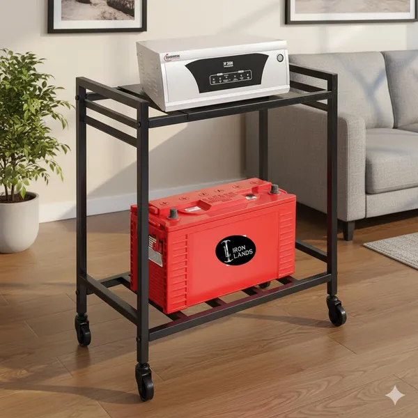 Iron_Lands_2_Tier_Inverter_Stand_With_Wheels_100kg_Load_Capacity_Heavy_Metal_Trolley_Ups_Cpu_Stand_With_Wheels_For_Home_And_Office_Cabinet_With_Shelf