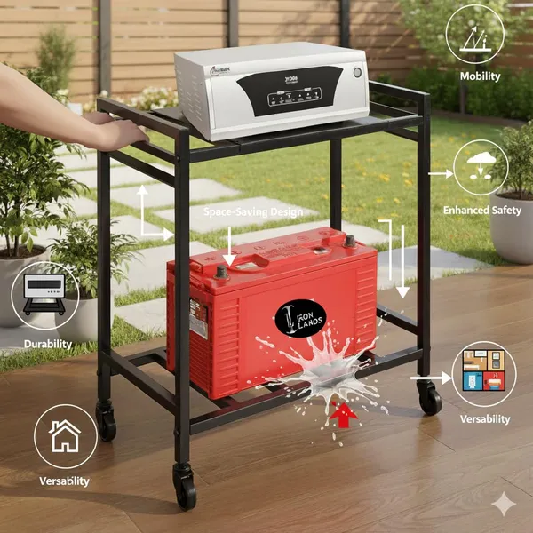 Iron_Lands_2_Tier_Inverter_Stand_With_Wheels_Heavy_Metal_Trolley_100kg_Load_Capacity_Ups_Cpu_Stand_With_Wheels_For_Home_And_Office_Cabinet_With_Shelf