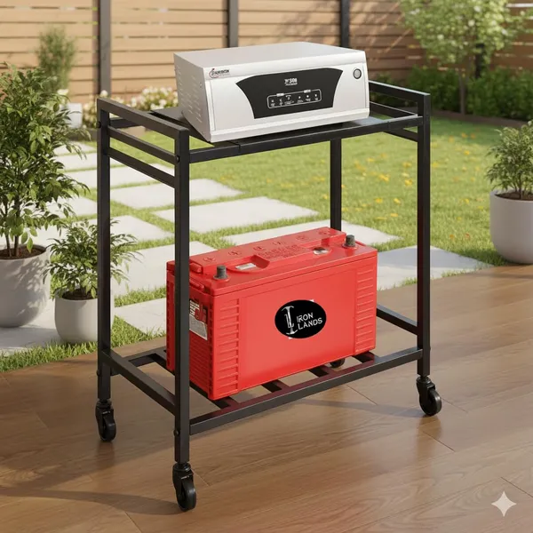 Iron_Lands_2_Tier_Inverter_Stand_With_Wheels_Heavy_Metal_Trolley_100kg_Load_Capacity_Ups_Cpu_Stand_With_Wheels_For_Home_And_Office_Cabinet_With_Shelf