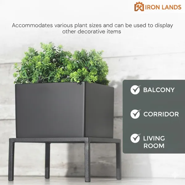 Iron_Lands_Solid_Square_Metal_Plant_Stand_For_Balcony_Garden__Flower_Pot_Holder_For_Indoor_Outdoor_Use_Decorative_Planter_Stand_For_Living_Room_Home_Decor_Pack_Of_8_Black