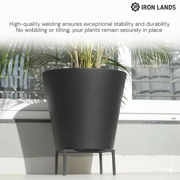 Iron_Lands_Solid_Square_Metal_Plant_Stand_For_Balcony_Garden__Flower_Pot_Holder_For_Indoor_Outdoor_Use_Decorative_Planter_Stand_For_Living_Room_Home_Decor_Pack_Of_4_Black