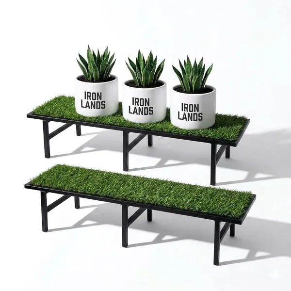 Iron_Lands_Solid_Hulk_72_Cm_With_Green_Grass_Metal_Pot_Stand_Supports_Up_To_200_Kg_Artificial_Grass_Mat_Included_For_Balcony_Indoor_Outdoor_Garden_Display_Home_Decor_Set_Of_2_Pcs_Black