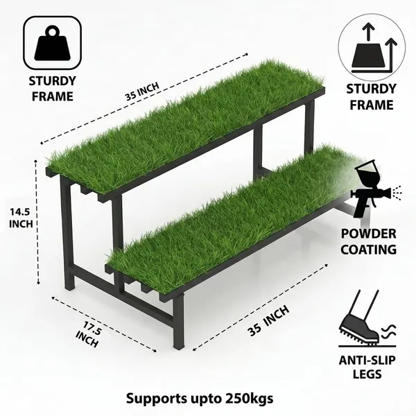 Iron_Lands_Hulk_2_Step_With_Green_Grass_Metal_Pot_Stand_Supports_Up_To_200_Kg_Artificial_Grass_Mat_Included_For_Balcony_Indoor_Outdoor_Garden_Display_Home_Decor_Black