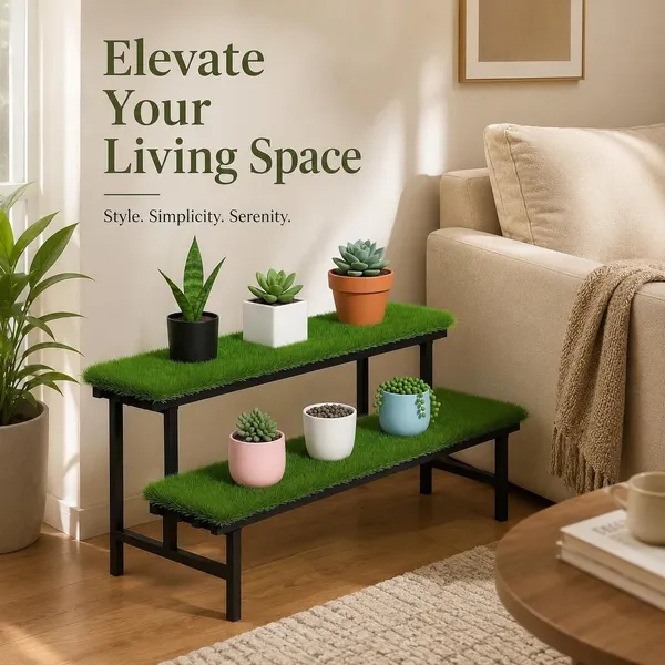 Iron_Lands_Hulk_2_Step_With_Green_Grass_Metal_Pot_Stand_Supports_Up_To_200_Kg_Artificial_Grass_Mat_Included_For_Balcony_Indoor_Outdoor_Garden_Display_Home_Decor_Black