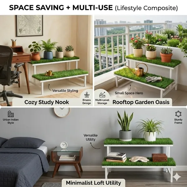 Iron_Lands_Hulk_2_Step_With_Green_Grass_Metal_Pot_Stand_Supports_Up_To_200_Kg_Artificial_Grass_Mat_Included_For_Balcony_Indoor_Outdoor_Garden_Display_Home_Decor_White