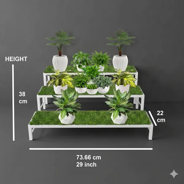 Iron_Lands_Block_3_Step_With_Green_Grass_Metal_Pot_Stand_Supports_Up_To_300_Kg_Artificial_Grass_Mat_Included_For_Balcony_Indoor_Outdoor_Garden_Display_Home_Decor_White