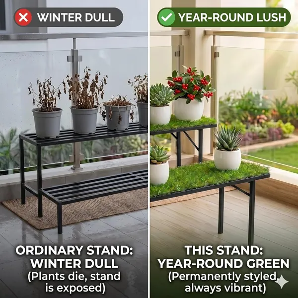 Iron_Lands_Oak_37inch_High_Step_3_Feet_With_Green_Grass_Metal_Pot_Stand_Supports_Up_To_200_Kg_Artificial_Grass_Mat_Included_For_Balcony_Indoor_Outdoor_Garden_Display_Home_Decor_Pack_Of_1_Black