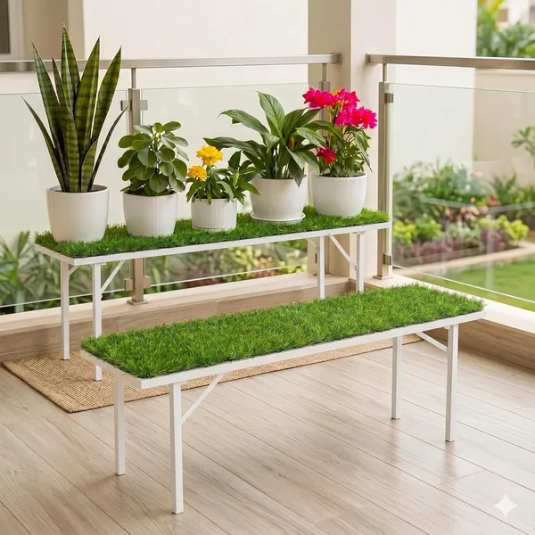 Iron_Lands_Oak_37inch_High_Step_3_Feet_With_Green_Grass_Metal_Pot_Stand_Supports_Up_To_200_Kg_Artificial_Grass_Mat_Included_For_Balcony_Indoor_Outdoor_Garden_Display_Home_Decor_Pack_Of_2_White
