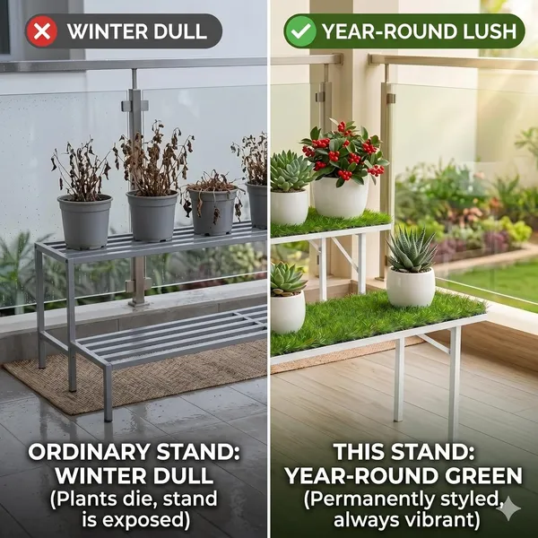 Iron_Lands_Oak_37inch_High_Step_3_Feet_With_Green_Grass_Metal_Pot_Stand_Supports_Up_To_200_Kg_Artificial_Grass_Mat_Included_For_Balcony_Indoor_Outdoor_Garden_Display_Home_Decor_Pack_Of_2_White