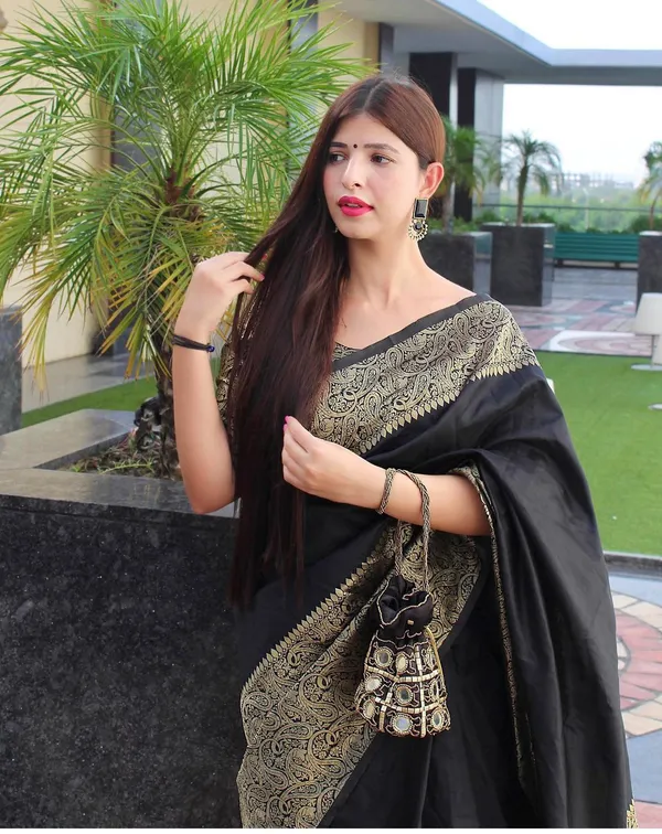Black_Paisley_Print_Fitted_Saree_Blouse_for_Women