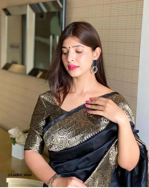 Black_Paisley_Print_Fitted_Saree_Blouse_for_Women