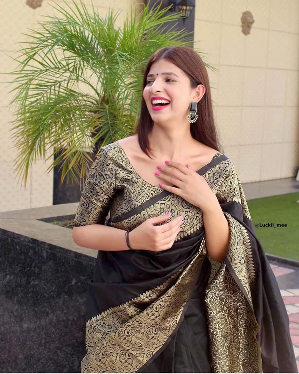 Black_Paisley_Print_Fitted_Saree_Blouse_for_Women