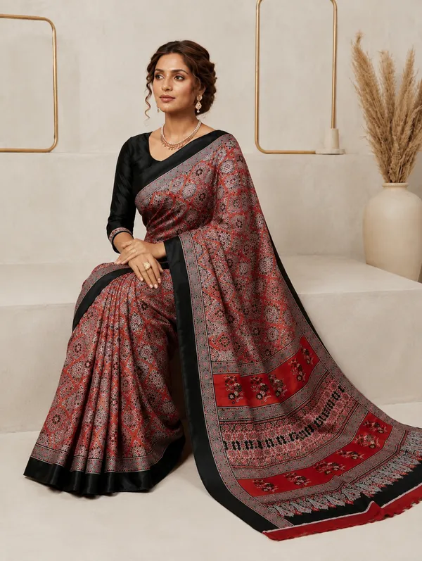 Red_Flower_Keri_Chinon_saree