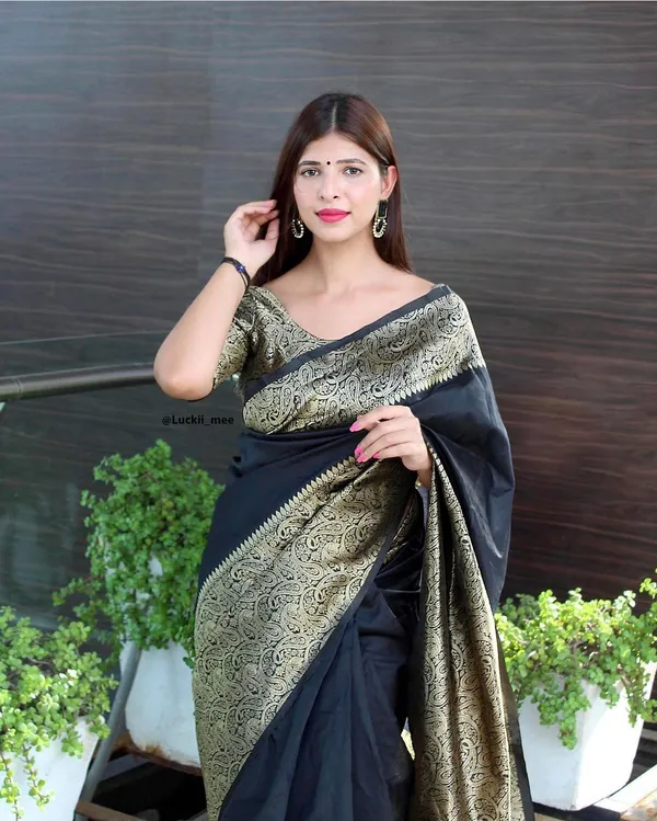 Black_Paisley_Print_Fitted_Saree_Blouse_for_Women