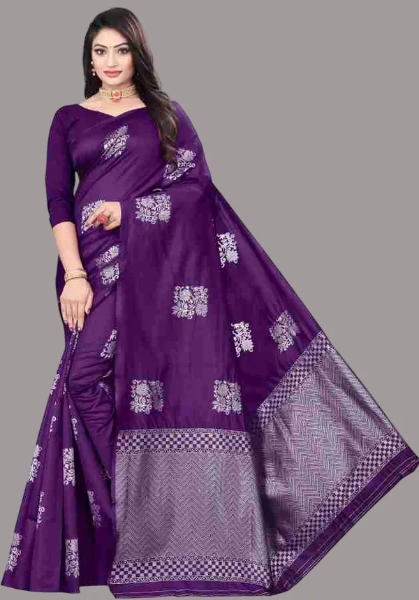 Purple_Banarasi_Silk_Saree_With_Silver_Zari_Motifs