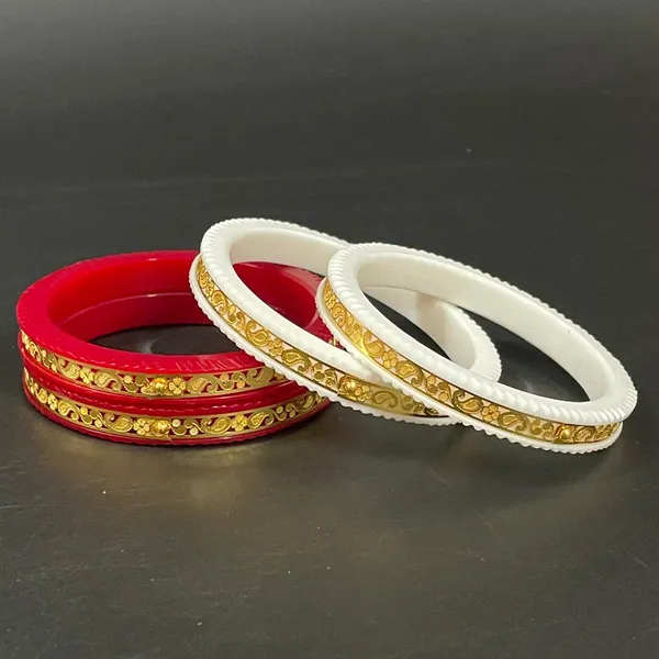 Ptslife_Traditional_Silk_Thread_Bangles_With_Golden_Designer_Bands_For_Women_Set_Of_4_(Red_And_White)