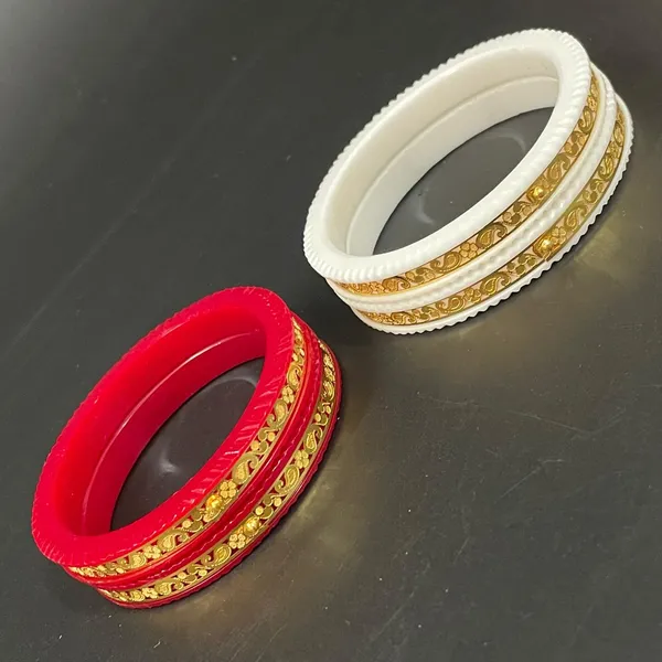 Ptslife_Traditional_Silk_Thread_Bangles_With_Golden_Designer_Bands_For_Women_Set_Of_4_(Red_And_White)