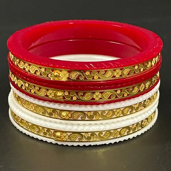 Ptslife_Traditional_Silk_Thread_Bangles_With_Golden_Designer_Bands_For_Women_Set_Of_4_(Red_And_White)