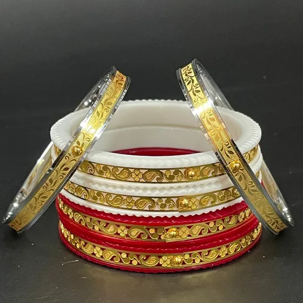 Traditional_Ethnic_Bangles_Set_Red_And_White_With_Golden_Floral_Design_For_Women_(Set_Of_8)