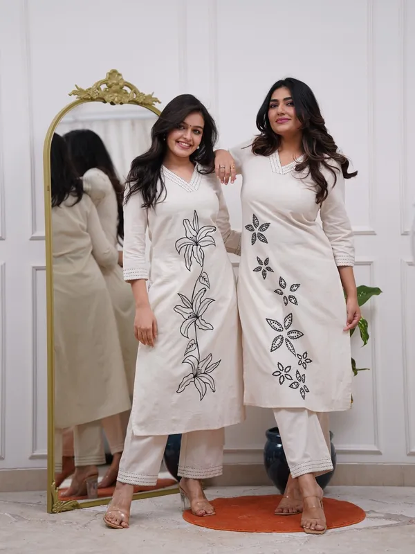 Jaipur_Kurti_Women_White_Embroidered_Cotton_Kurta_Pant_Set
