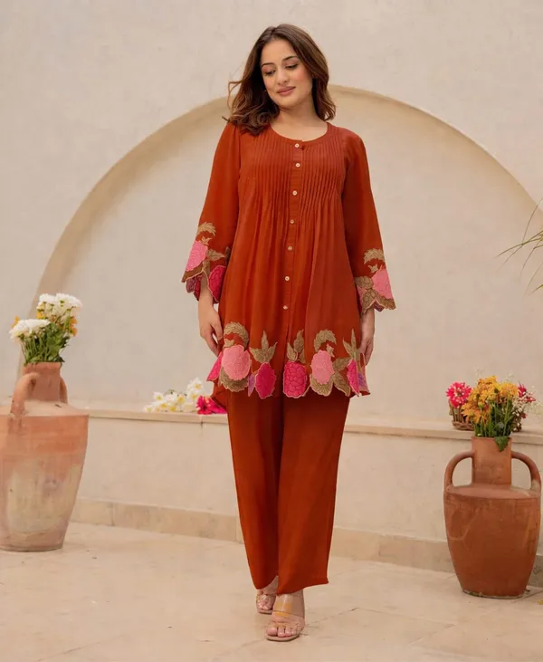 Rust_Blossom_Embroidered_Kurta_Set