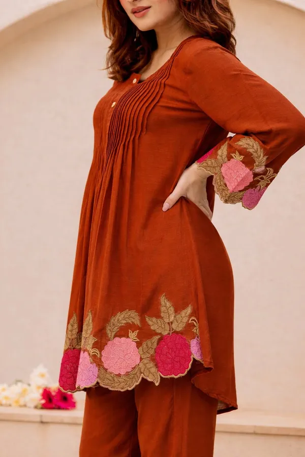 Rust_Blossom_Embroidered_Kurta_Set