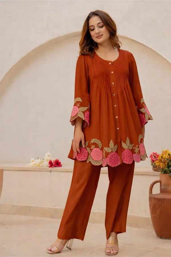 Rust_Blossom_Embroidered_Kurta_Set
