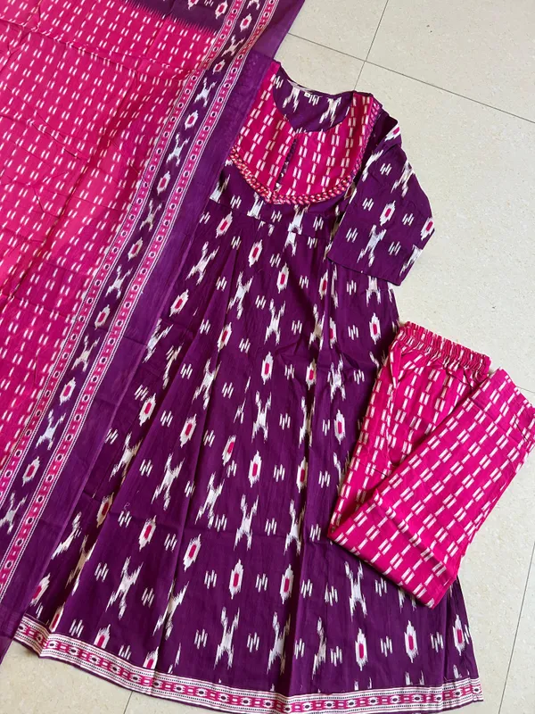 Pink_Purple_Cotton_Kurta_Set_With_Dupatta_For_Women