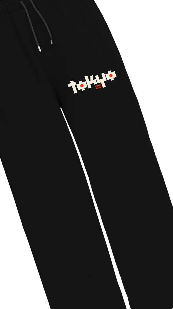 Tokyo_Japan_Graphic_Print_Black_Casual_Pants_for_Men_and_Women_