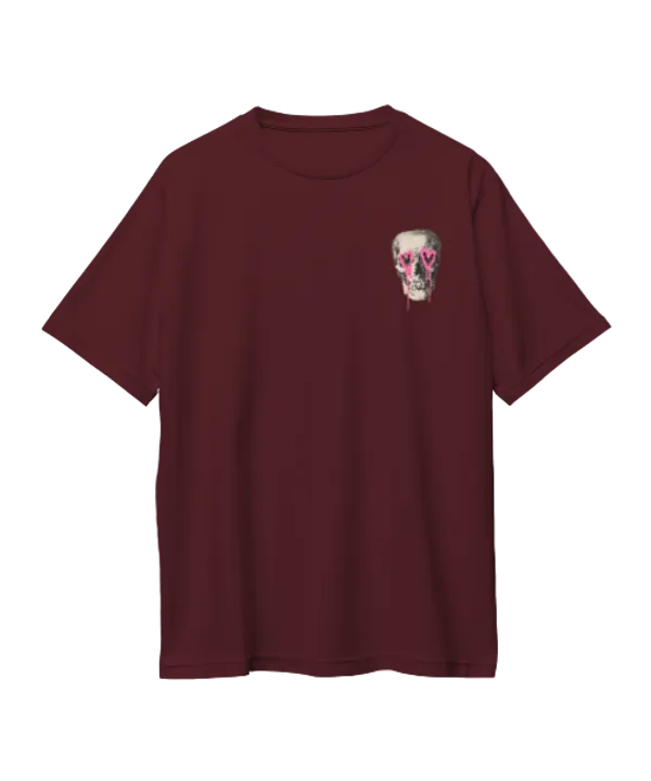 Maroon_Skull_Heart_Print_Oversized_T-Shirt_for_Men