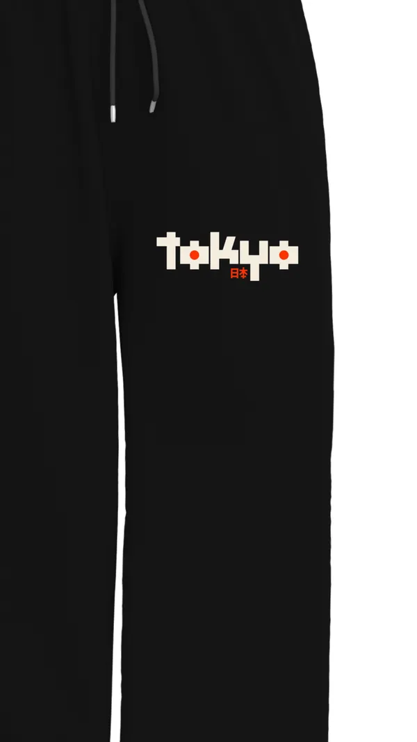 Tokyo_Japan_Graphic_Print_Black_Casual_Pants_for_Men_and_Women_