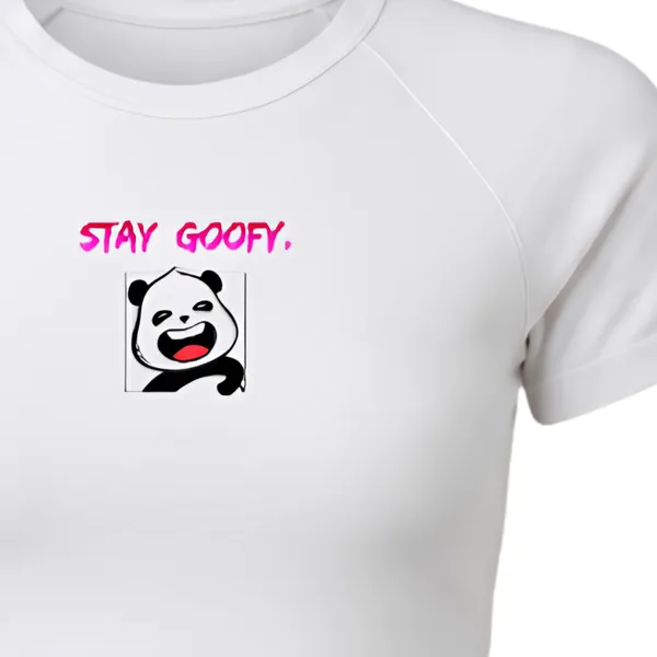 White_Stay_Goofy_Panda_Print_Crop_Top_for_Women