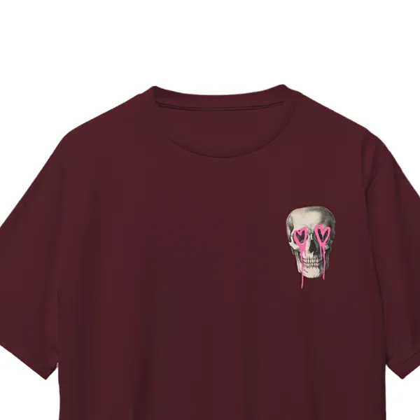 Maroon_Skull_Heart_Print_Oversized_T-Shirt_for_Men
