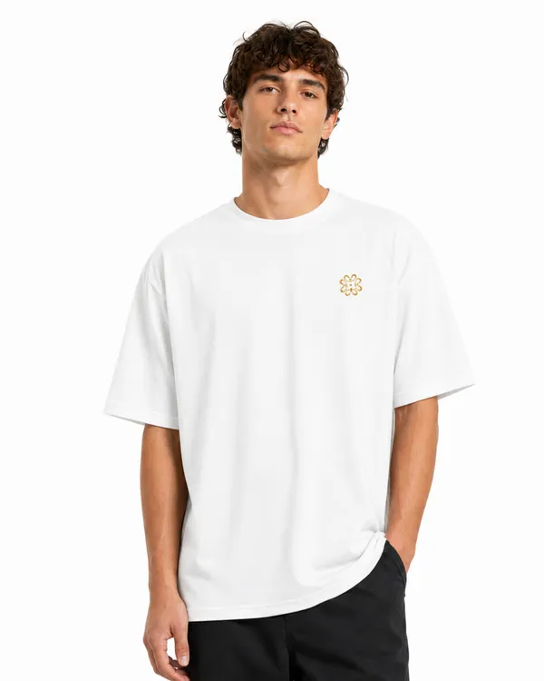 White_Bumeu_Peace_Graphic_Print_Unisex_T-Shirt