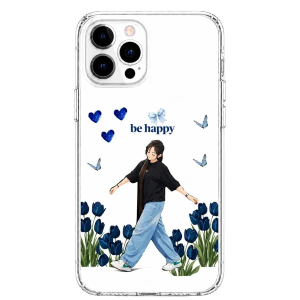 Blue_Tulips_Walk_Clear_Phone_Case