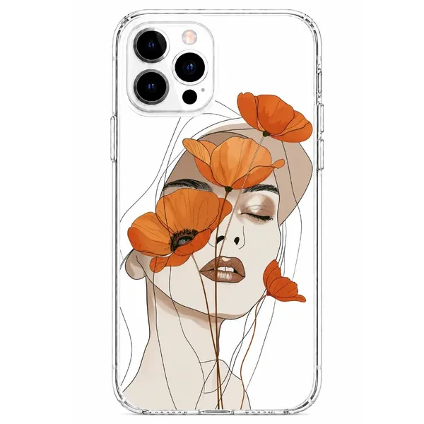Dreamy_Orange_Poppy_Portrait_Clear_Phone_Case