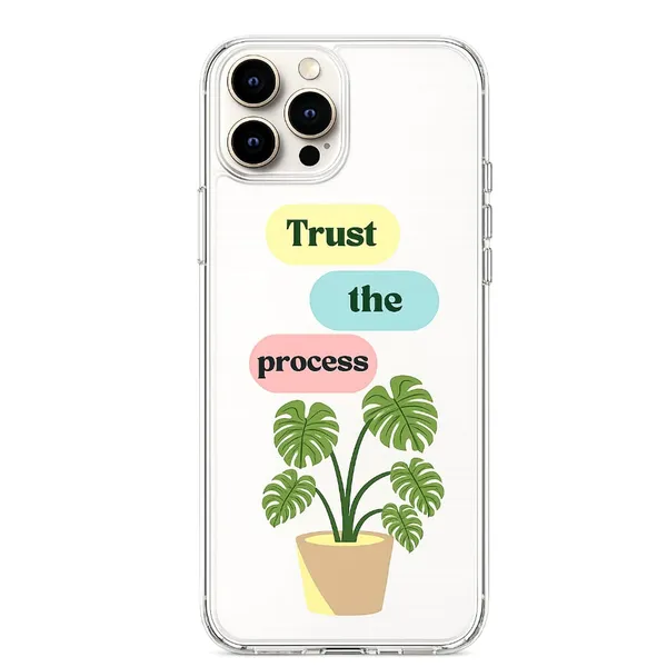 Trust_The_Process_Monstera_Clear_Phone_Case