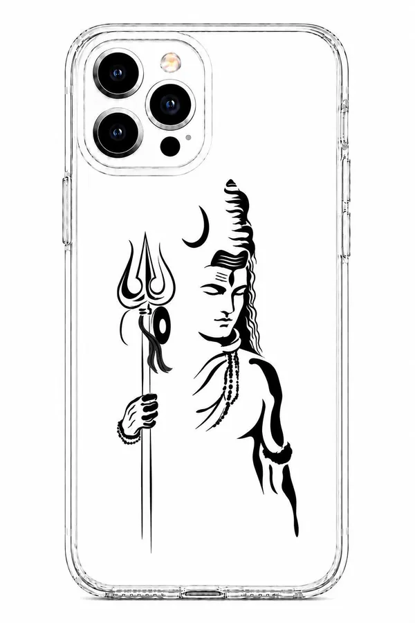 Lord_Shiva_Trishul_Ink_Art_Clear_Phone_Case