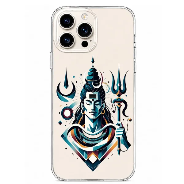 Modern_Lord_Shiva_Geometric_Art_Clear_Phone_Case