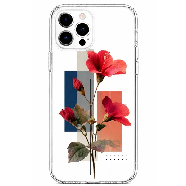 Artistic_Hibiscus_Floral_Block_Clear_Phone_Case
