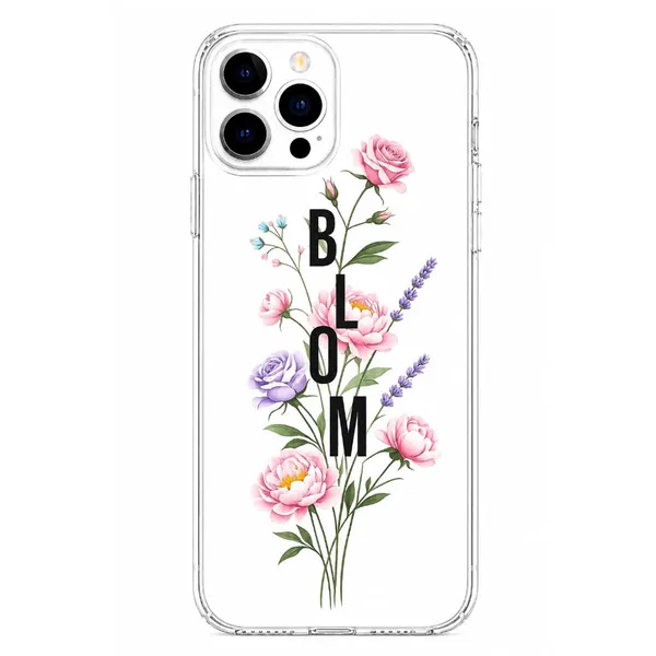 Bloom_Wildflower_Vertical_Typography_Clear_Phone_Case